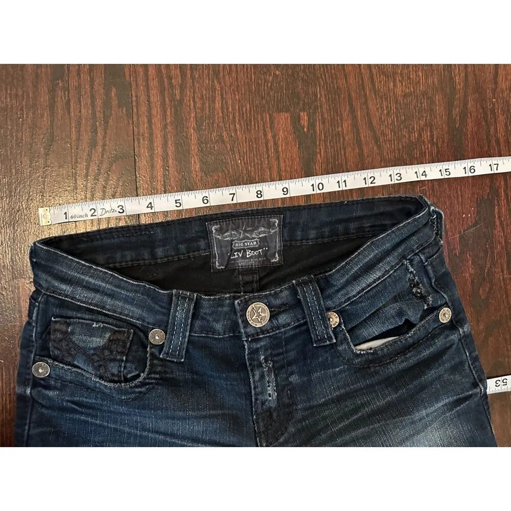 Boho Western Big Star "Liv Boot" Boot Cut Jeans Size 26L - Image 6
