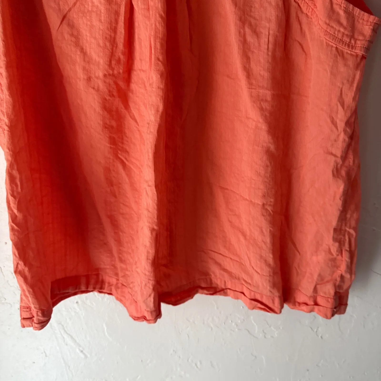 Classic Elements Petite Coral Pleated Pintuck Cotton Feminine Top L Peasant - Image 3