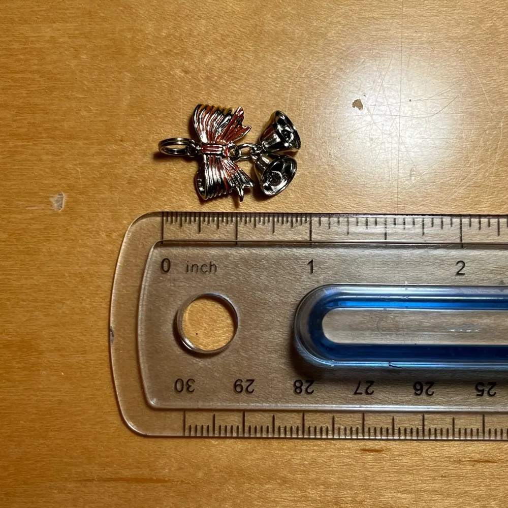 Christmas Red Bow & Jingle Bells Sterling Silver Charm - Image 11