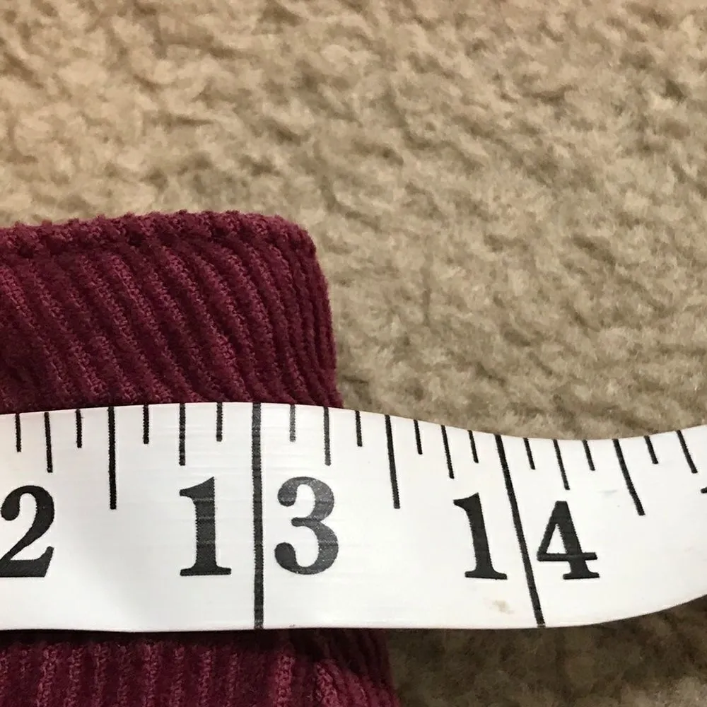 Topshop Moto Burgundy Corduroy Mini Skirt Size 4 - Image 2