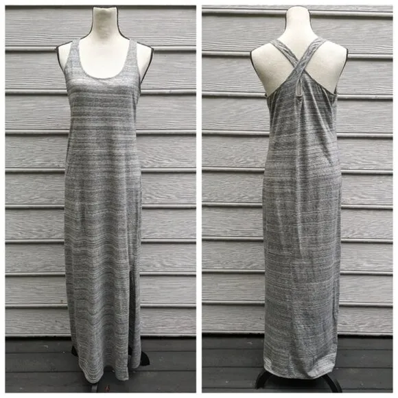 Loft Striped Racerback Maxi Dress with Side Slit - Image 2
