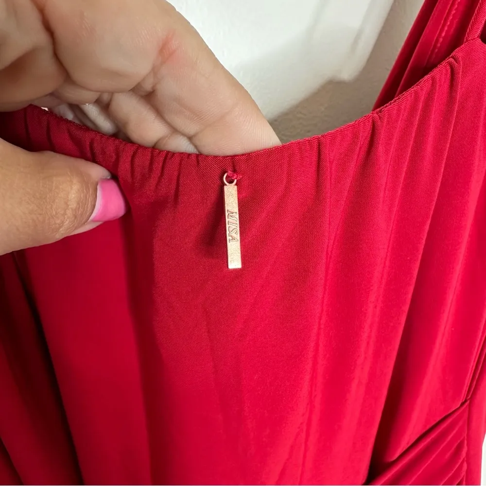 NWT MISA Los Angeles Veronica Wrap Dress in Red - Image 11