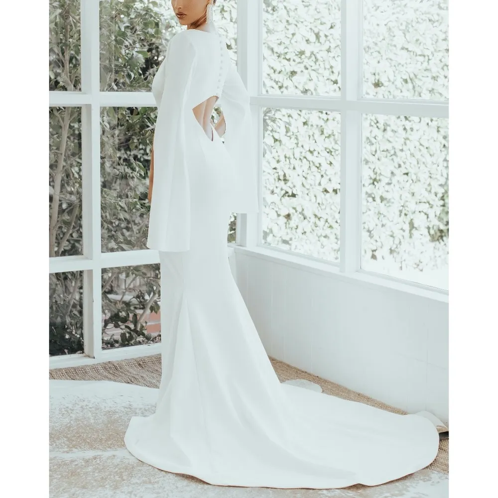 Noel and Jean by Katie May Heiress Slit Long Sleeve Mermaid Gown - Image 10
