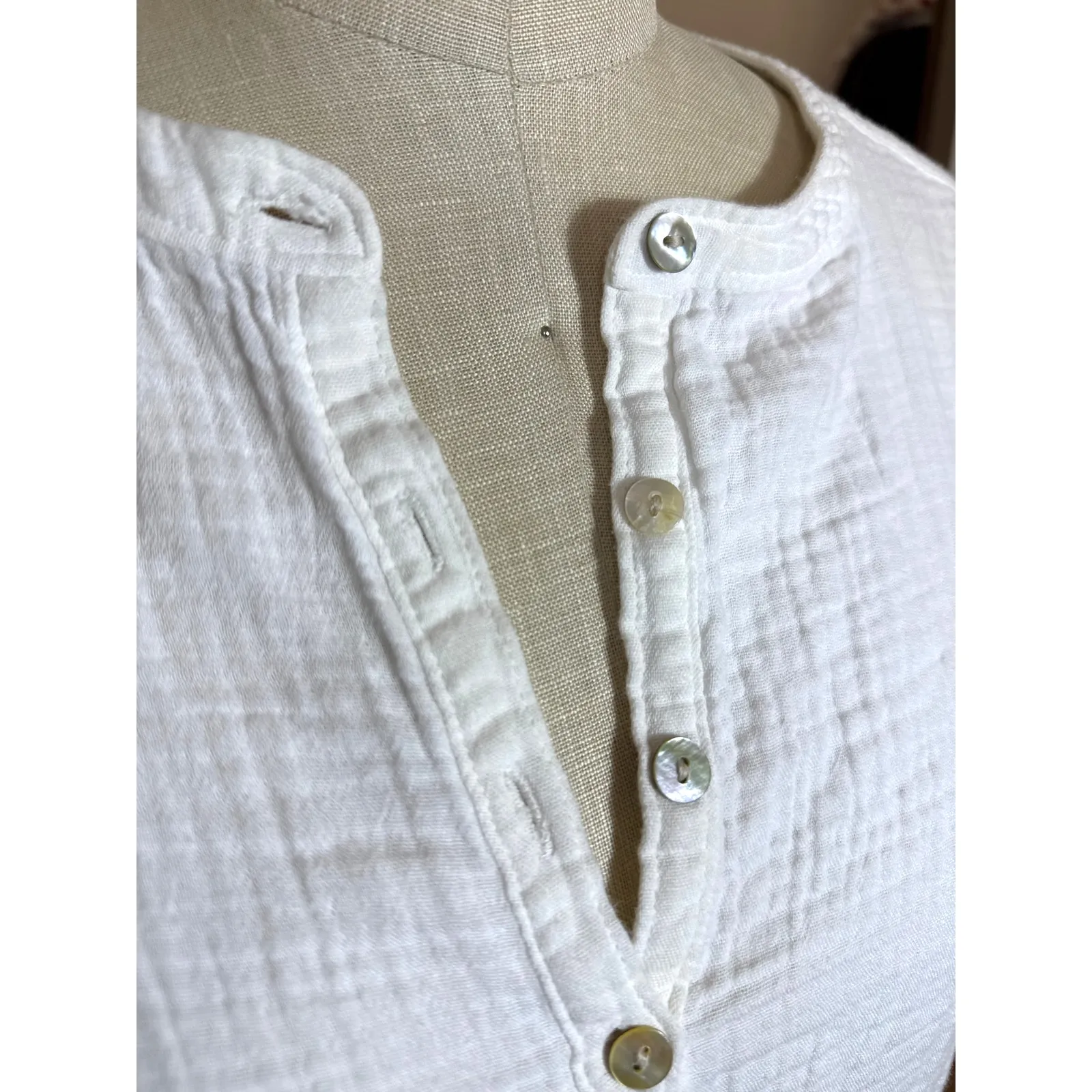 FAHERTY Dream Desmond Organic Cotton Top In White Size Medium - Image 2