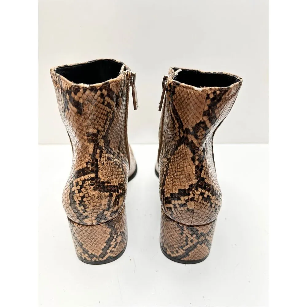 Kenneth Cole  Boots Womens Size 6.5 Snake Print Pointed Toe Block Heel Zip Bootie - Image 6