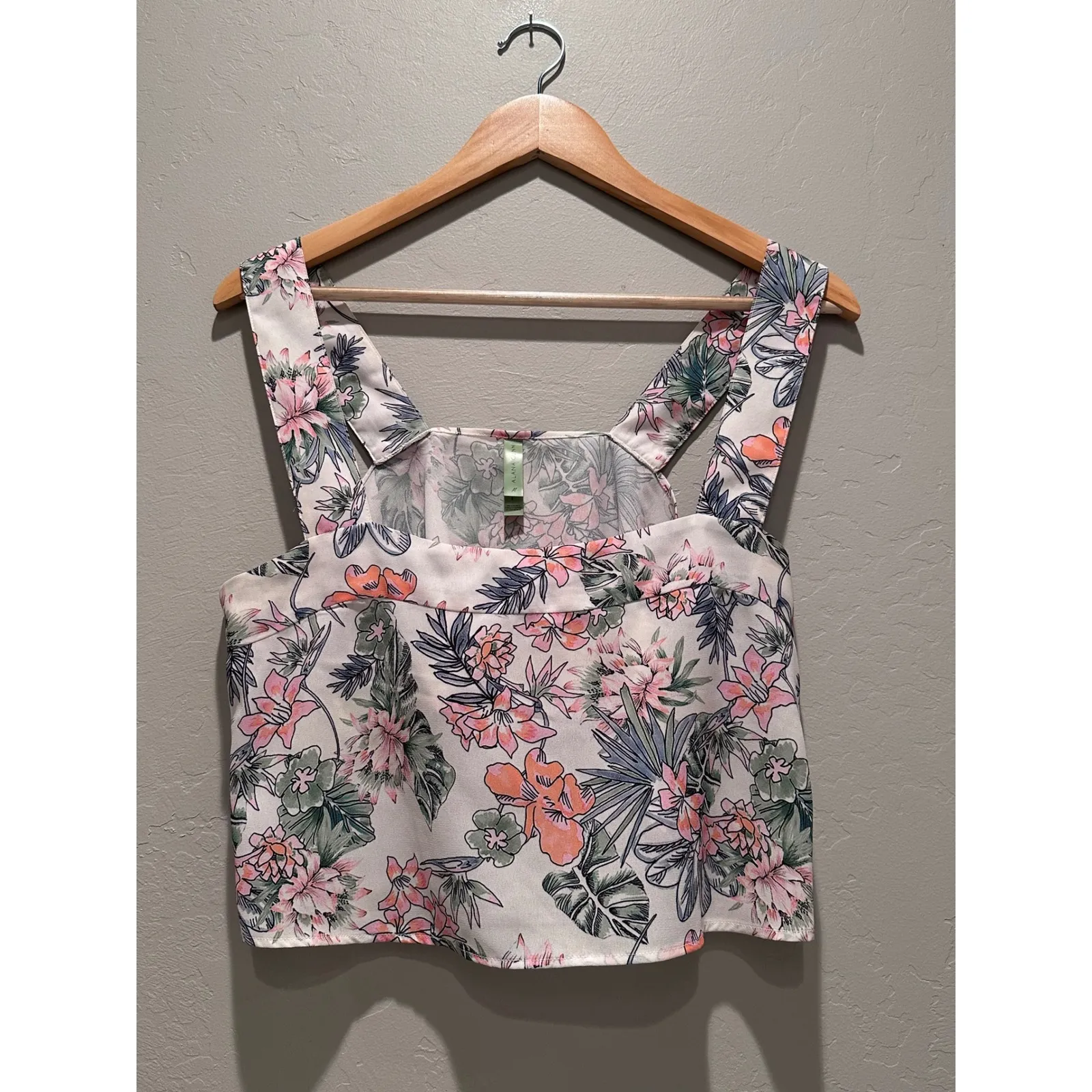 Anthropologie Alana Gunn Springbook Crop Cover Up Floral Tank Skirt Set Medium White - Image 2