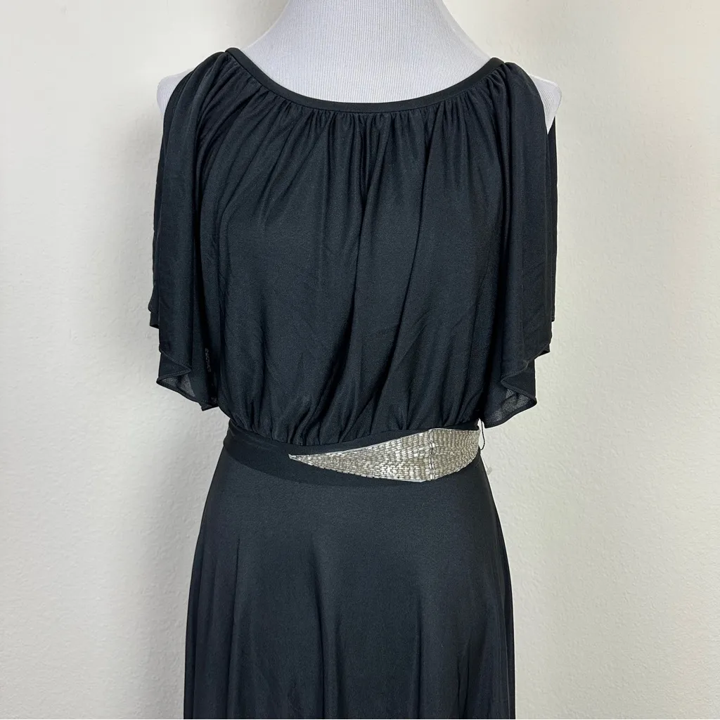 VINTAGE 70s Black Disco Style Dress Size undefined - Image 3