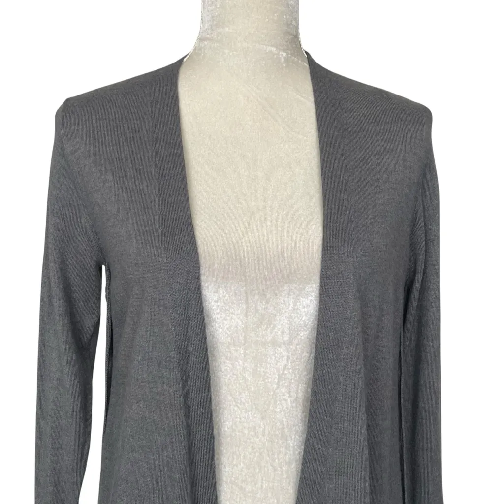 Tahari Merino Wool Gray Sweater Cardigan Women’s Size S Buttons At Both Sides - Image 3