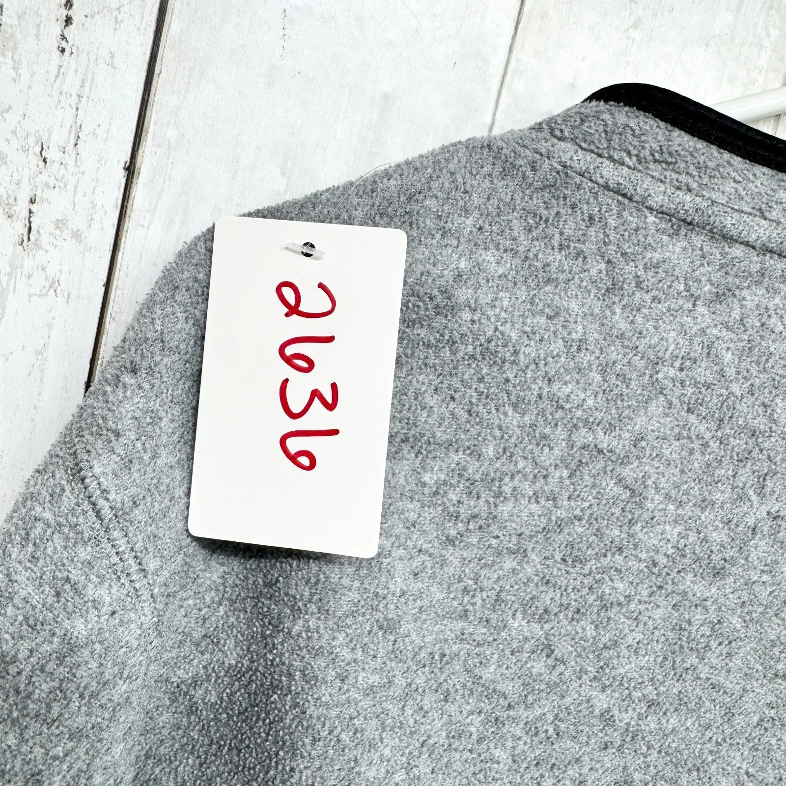 Vtg Red Oak Sweater Women Size Large Gray Fleece VA Tech V - Image 7