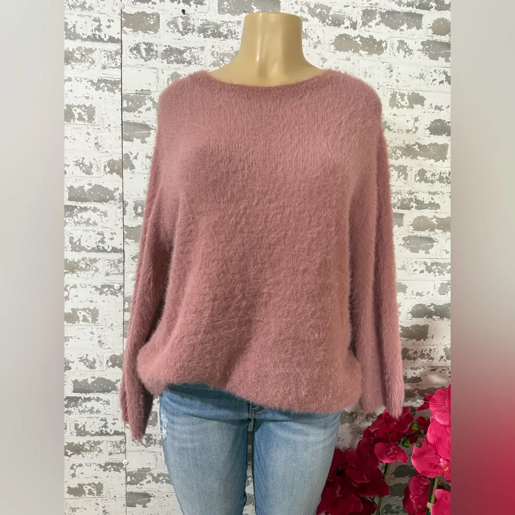 DAVI & DANI Dust Pink Fuzzy Sweater - Image 2