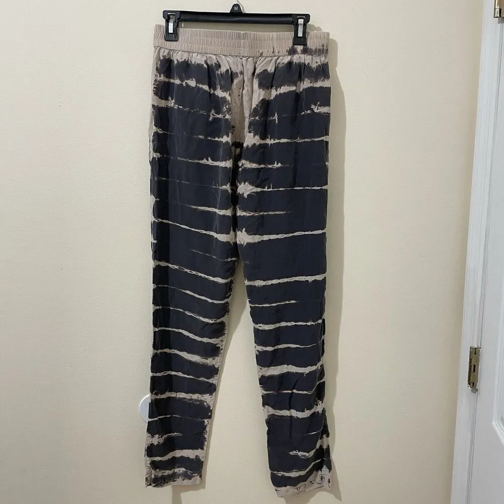 Gypsy 05 100% Silk Lightweight Jogger Boho Pull On Pants Tie Dye Size Large - Image 5