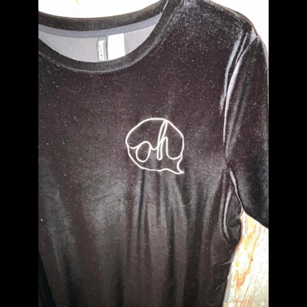 Divided by H&M size 14 velour dress with patches - Image 3