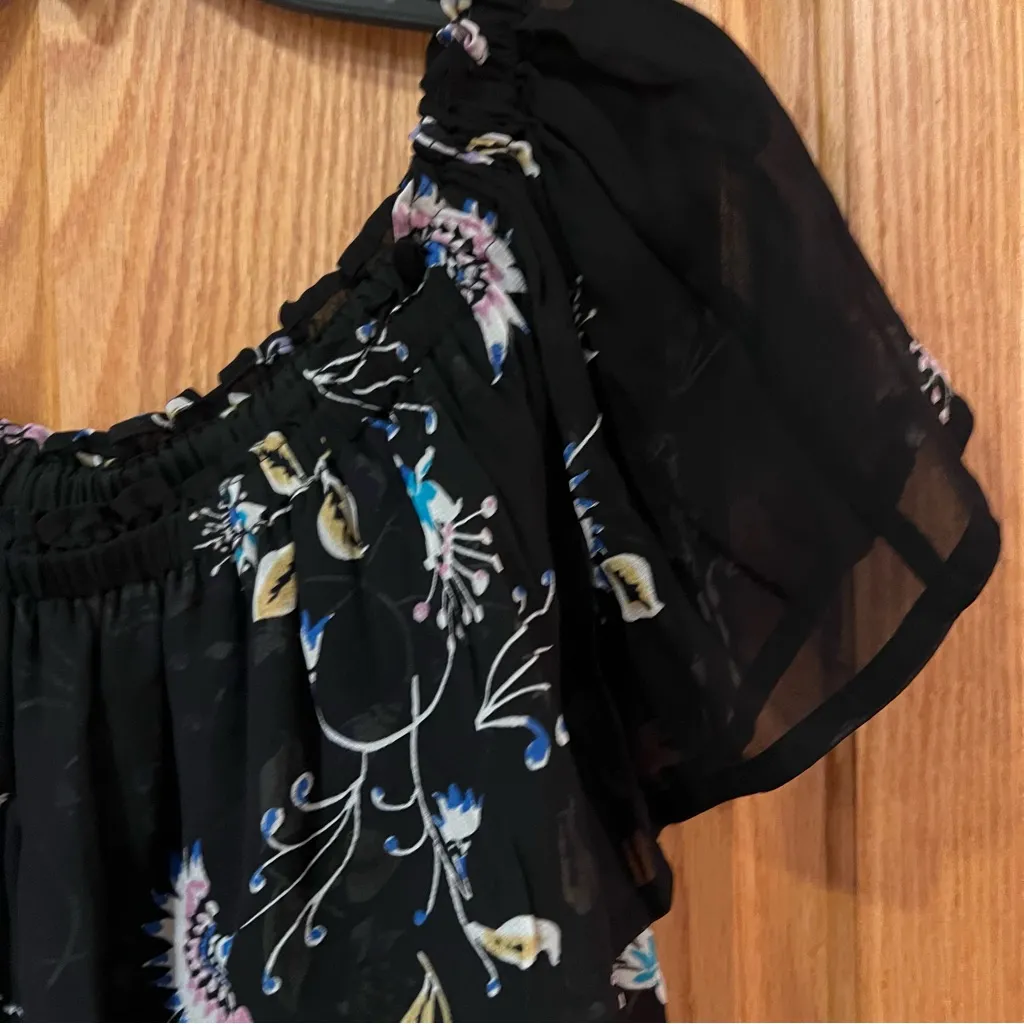 Rebecca Minkoff Dawson Floral Off-the-Shoulder Ruffle Mini‎ Dress Size Medium - Image 10