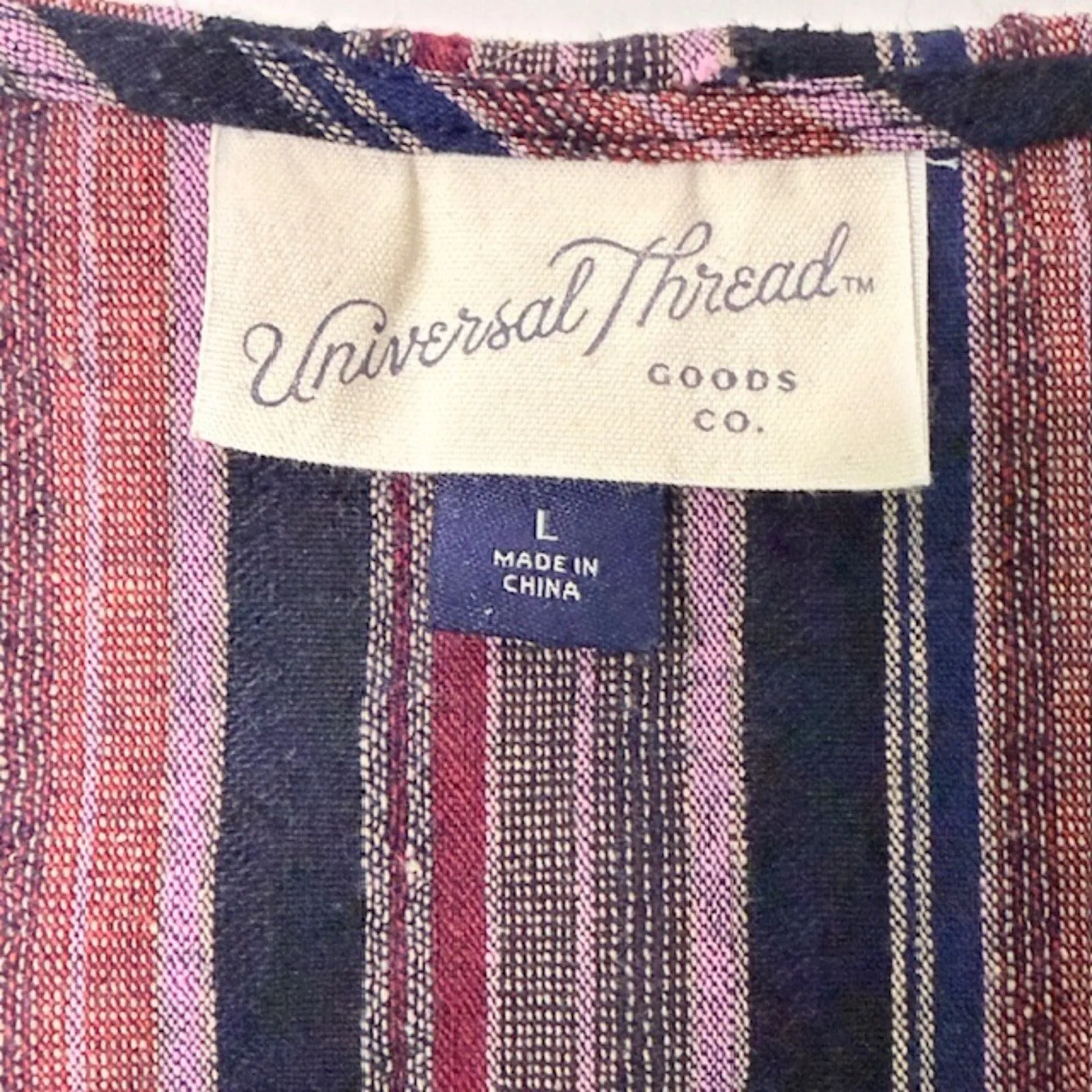 Universal Thread Striped Tie Front Trendy Comfortable Cropped Jumpsuit L - Image 11