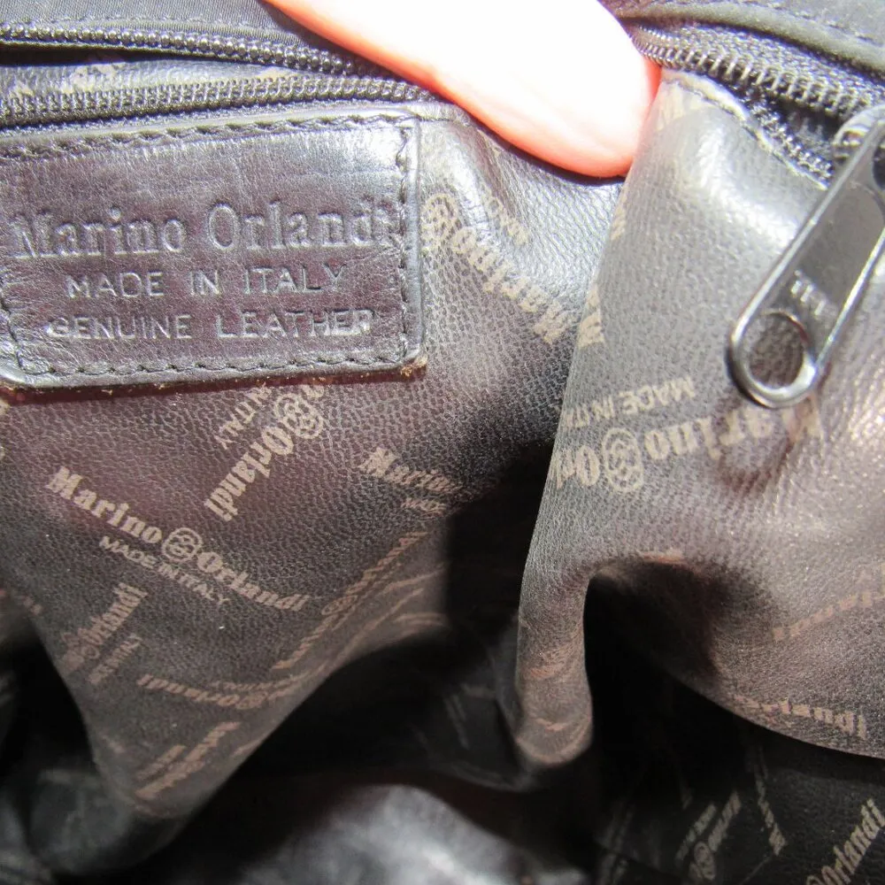 Marino Orlandi Shoulder Sling Bucket Bag Black Italian Leather Boho Y2K Grunge - Image 13