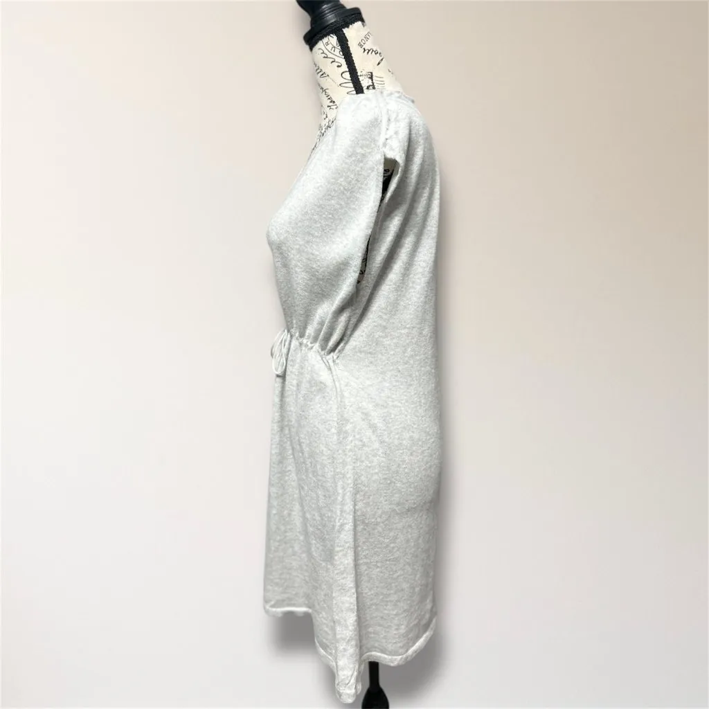 New Eileen Fisher M Gray‎ Organic Cotton Knit V Neck Tunic Mini Dress Resort - Image 6