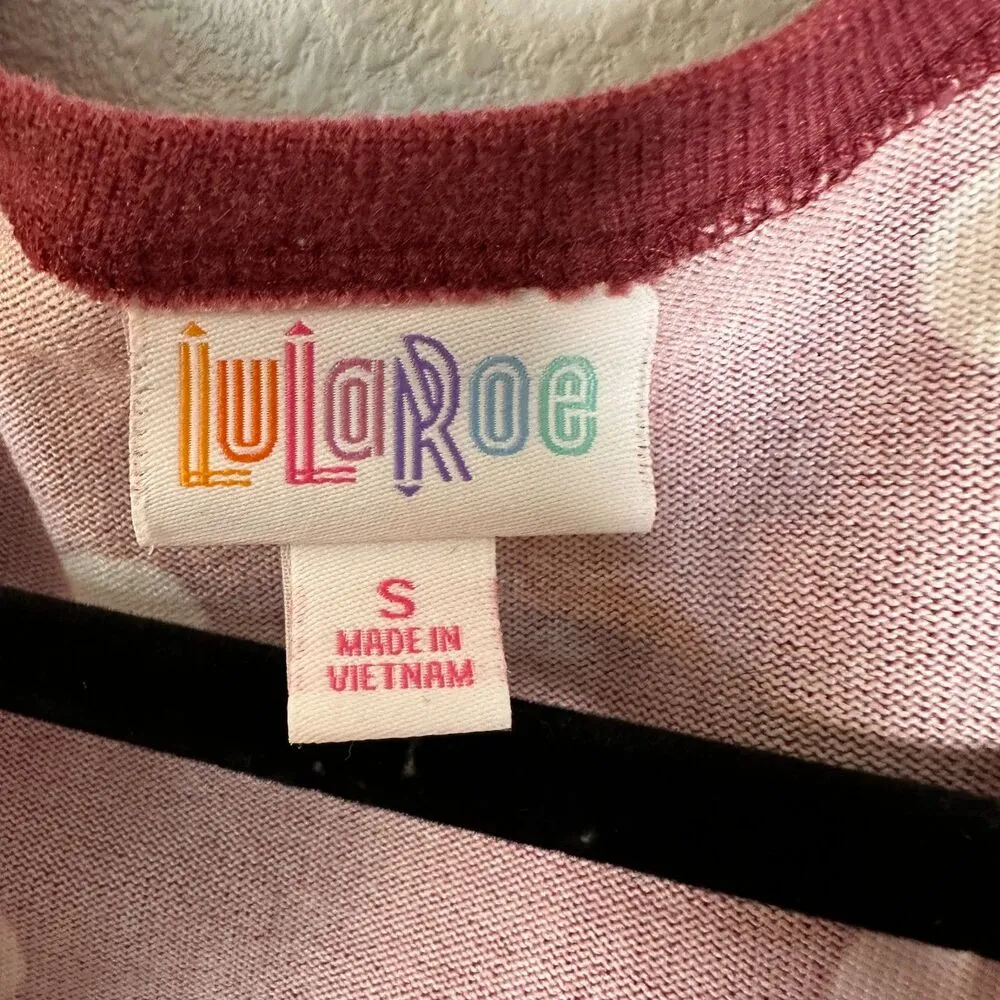 Lularoe Pink Polka Dot Lightweight Cardigan Size Small - Image 3