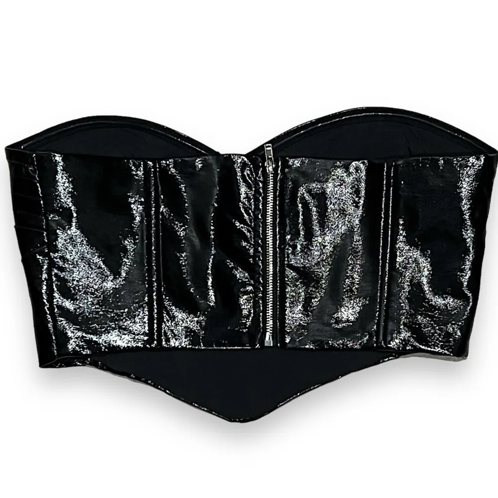 Tiger Mist faux patent leather bustiere corset, black, size XS, NWOT - Image 3