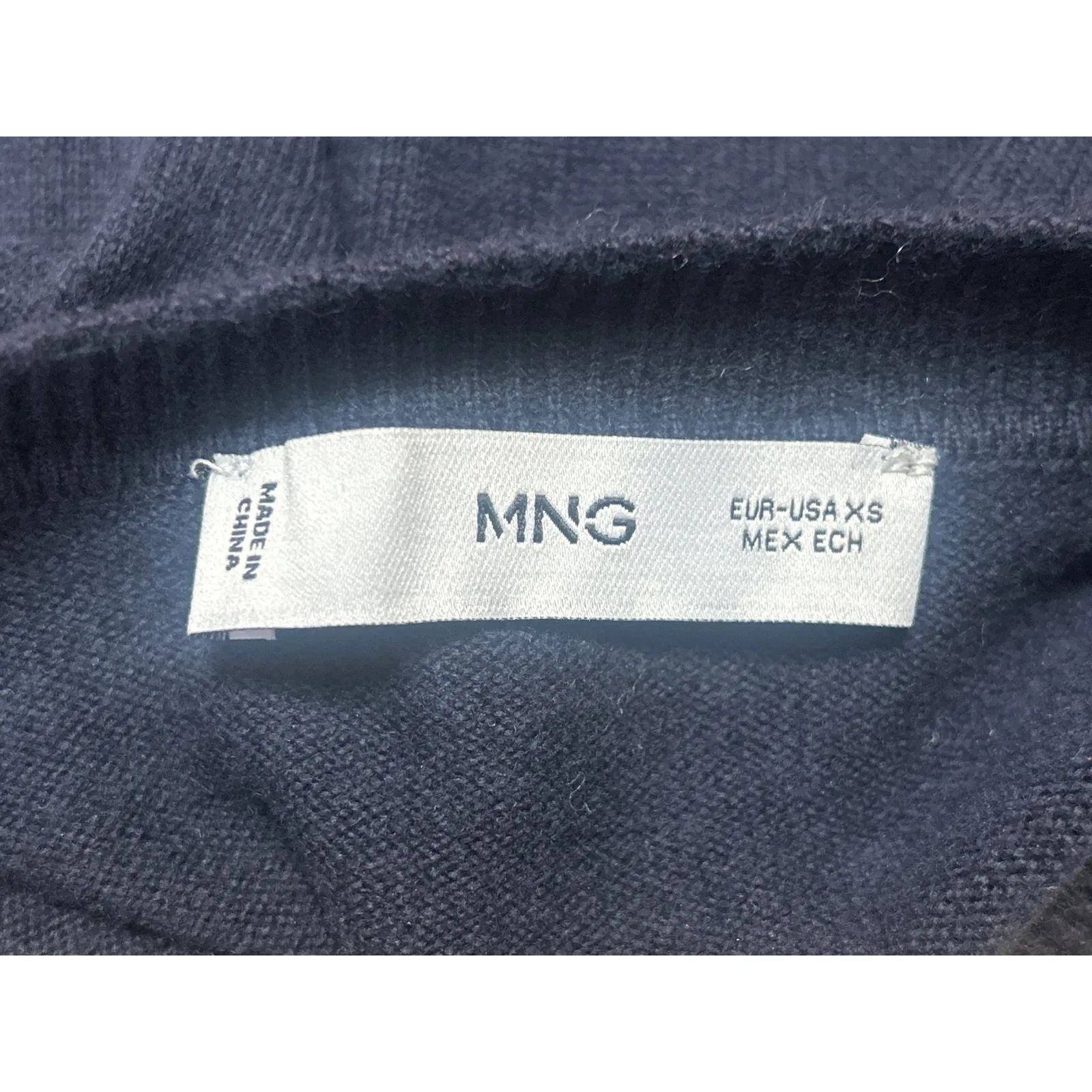 MNG Mango Womens Blue Button Front Long Sleeve Knit Crop Cardigan Sweater Top XS - Image 3