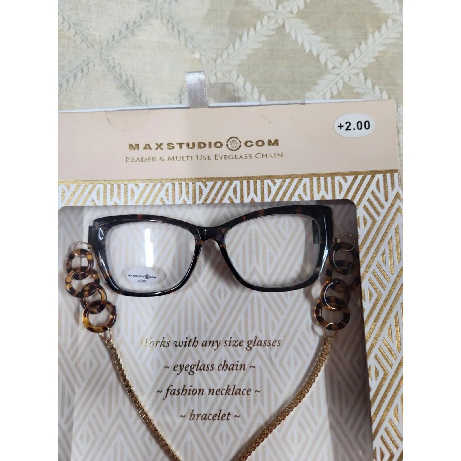 MAXSTUDIO PREMIUM READING GLASSES READER & MULTI USE CHAIN +2.50 - Image 4