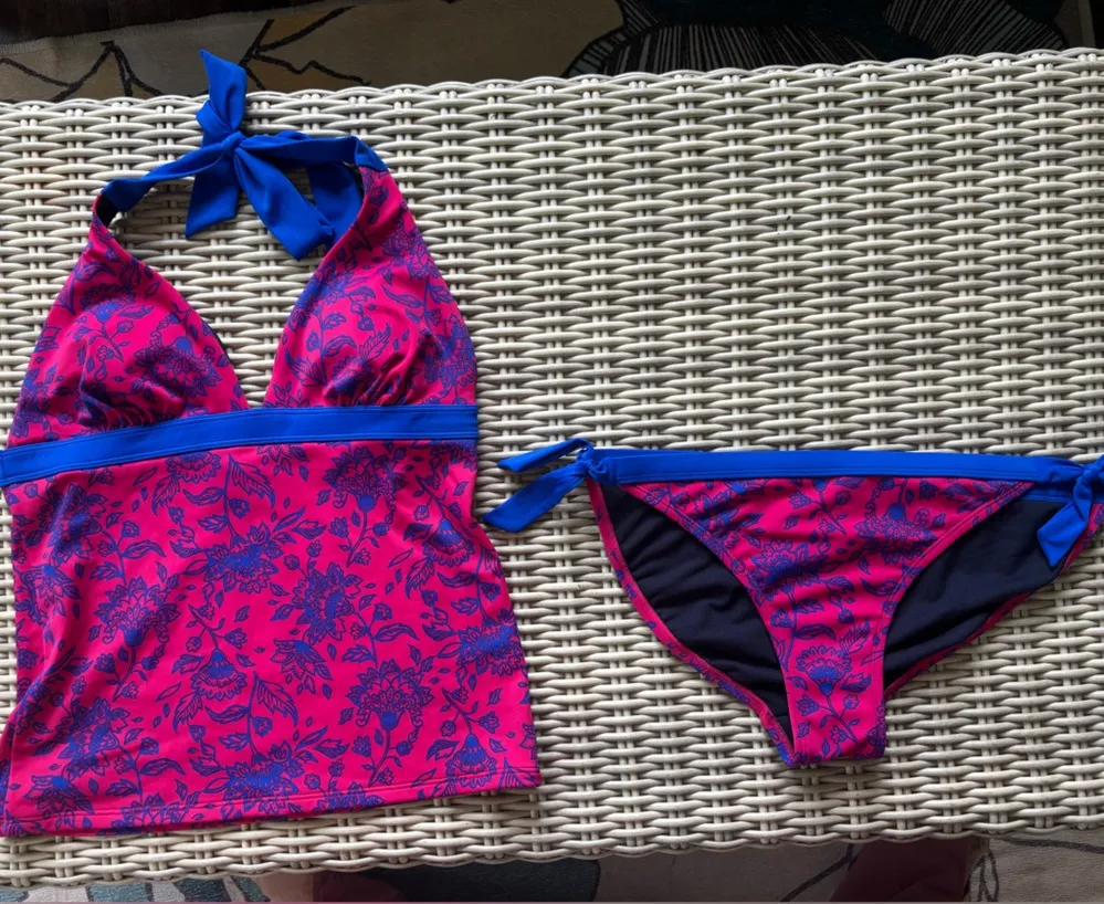 Boden Positano Halter Tankini Bikini‎ 8 vacation resort travel Pink - Image 1