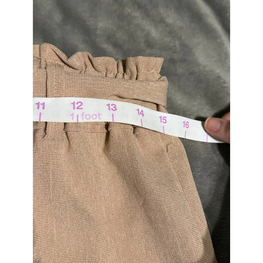 NWT Moon River Size Large Shorts 3” Inseam Beige Neutral Paper‎ Bag Boho Belted - Image 8