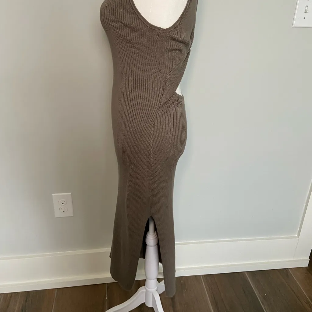 Knit bodycon dress with open back Green Size M - Image 3