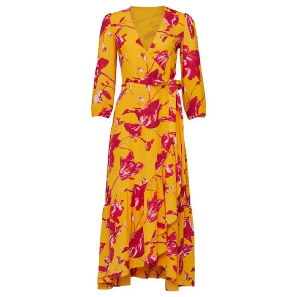 💕COLOR ME COURTNEY💕 Eleanor Wrap Dress ~ Orchid Bloom Floral Print Midi Small - Image 7