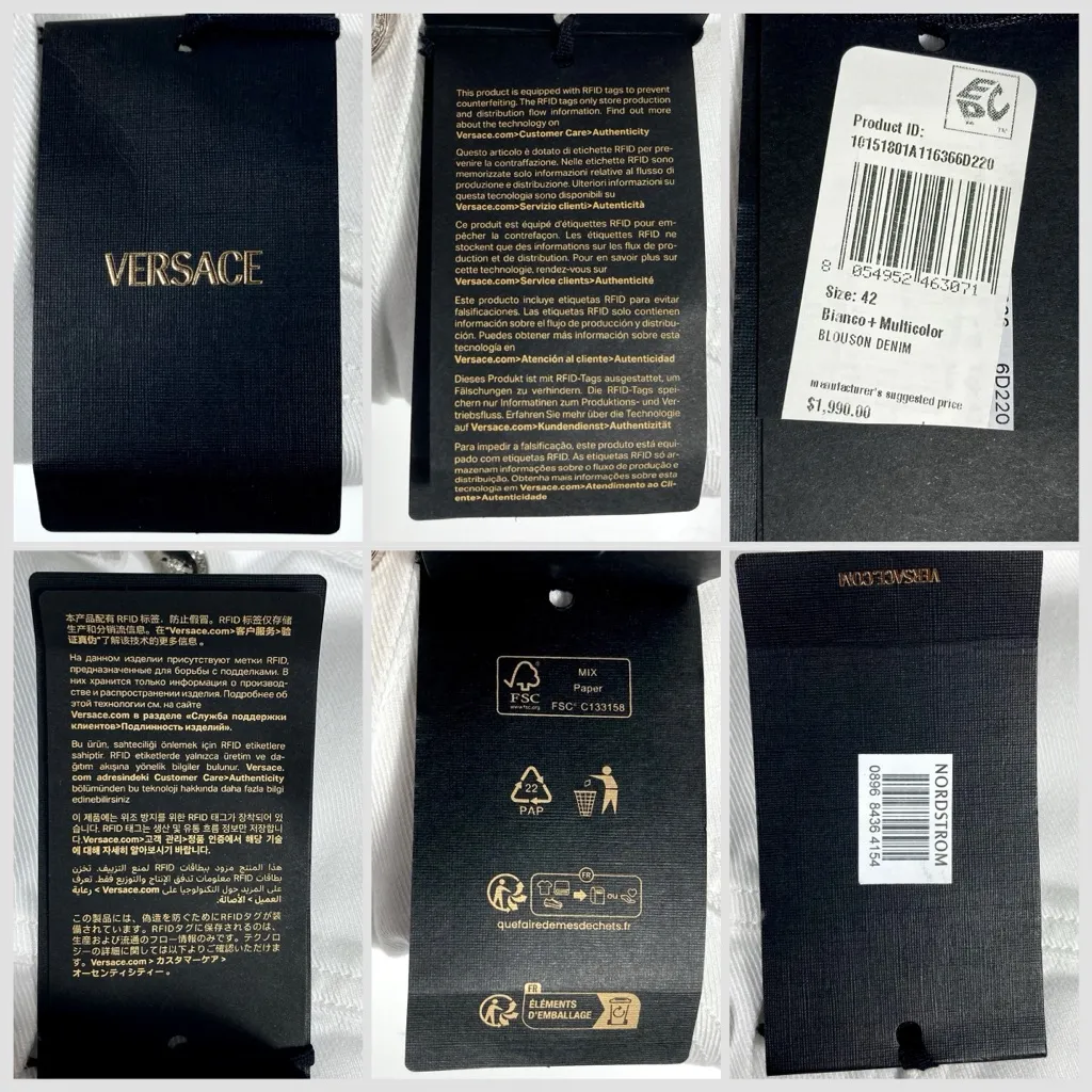 Versace Barocco Sea Oversize Denim Jacket White 42 IT La Vacanza 2024 Medusa NWT - Image 5