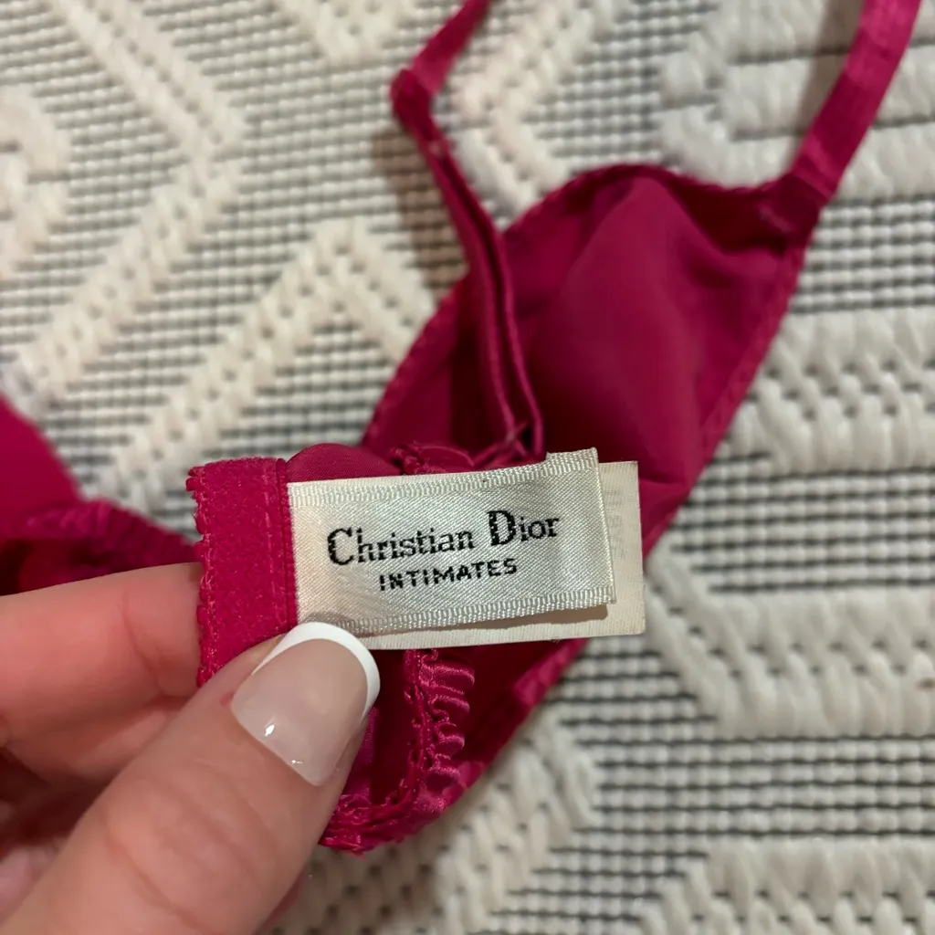 Christian Dior Vintage Silk Embroidered Bralette - Image 5