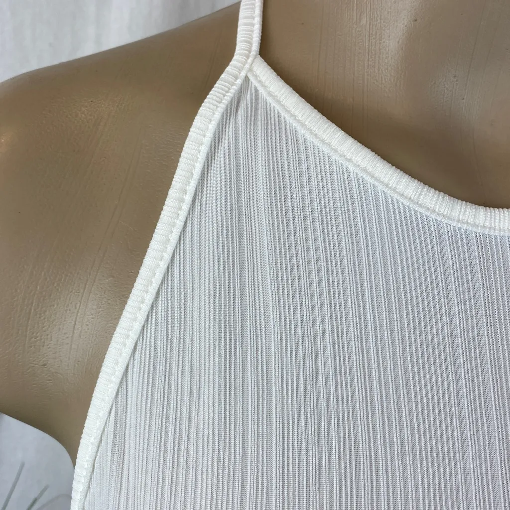 Free People Intimately White Hayley Ribbed Crop Racerback Tank Top NEW XS - Image 6