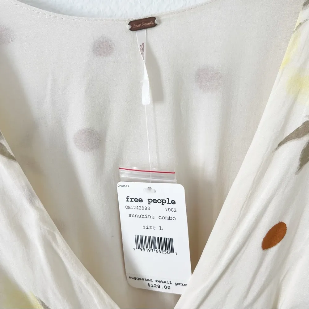 FREE PEOPLE date night mini dress in sunshine combo revolve size large L NWT - Image 3