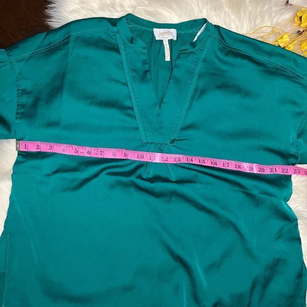 Laundry By Shelli Segal Aloe Vera green Long-sleeved blouse sz Medium - Image 7