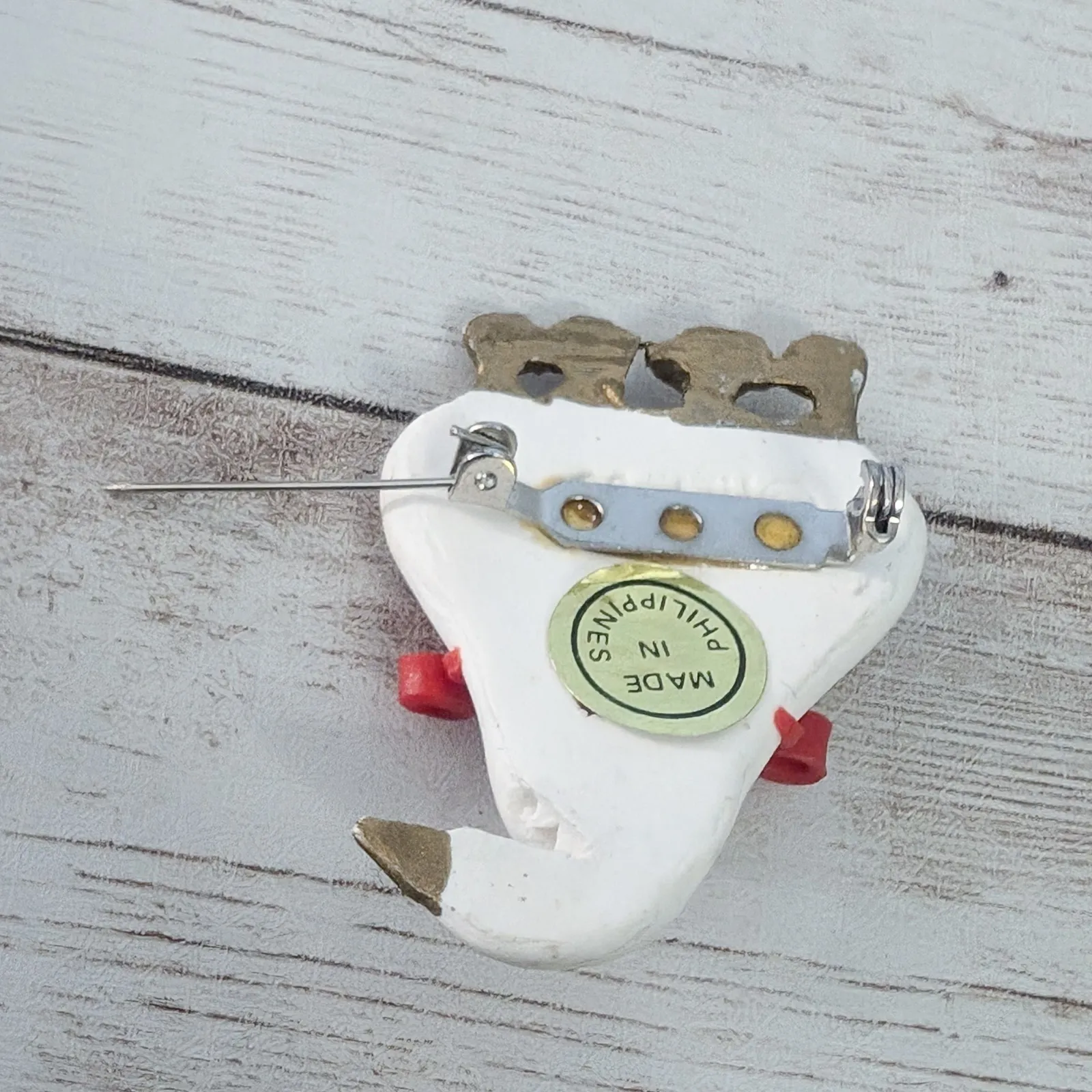 Vintage Milini Wearable Works of Art Ducks with Bow Brooch - Image 7