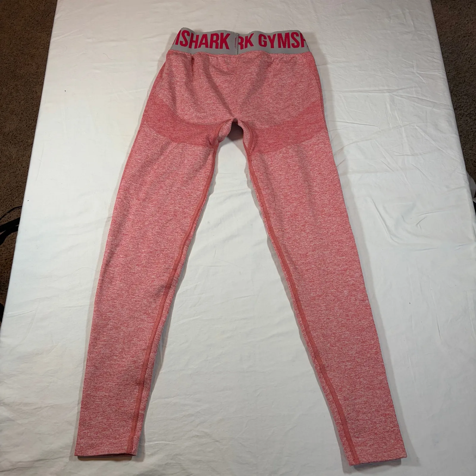 GymShark womens Logo band Strap seamless red leggings.  Size XS, workout, - Image 2