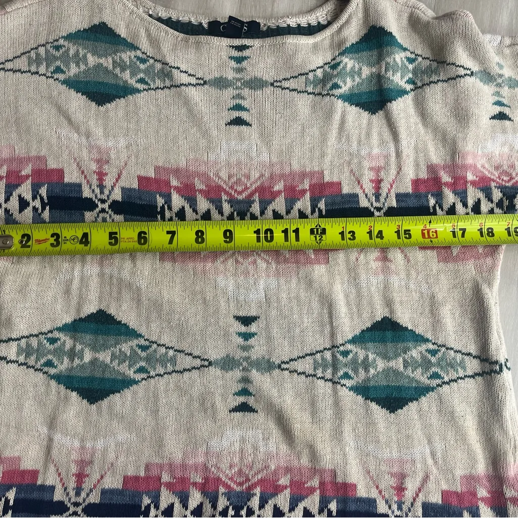 Chaps Multicolor Geometric Knit Top - Image 6