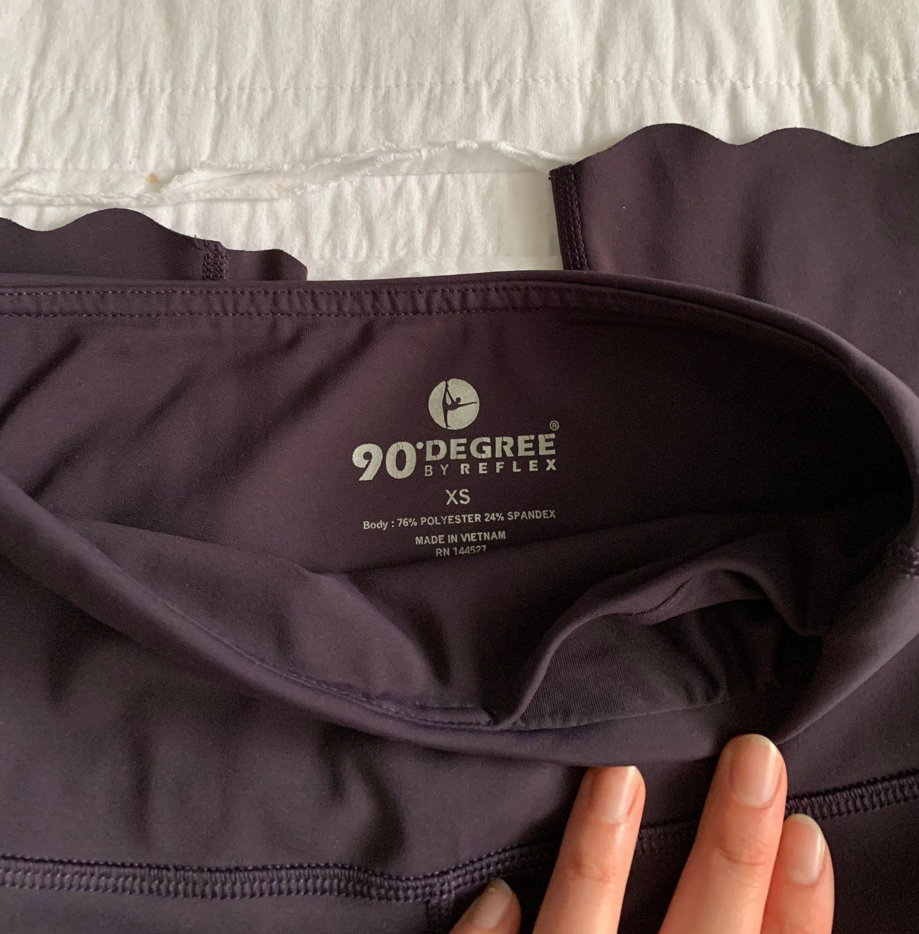 Purple Laser Hem Crop Leggings - Image 8