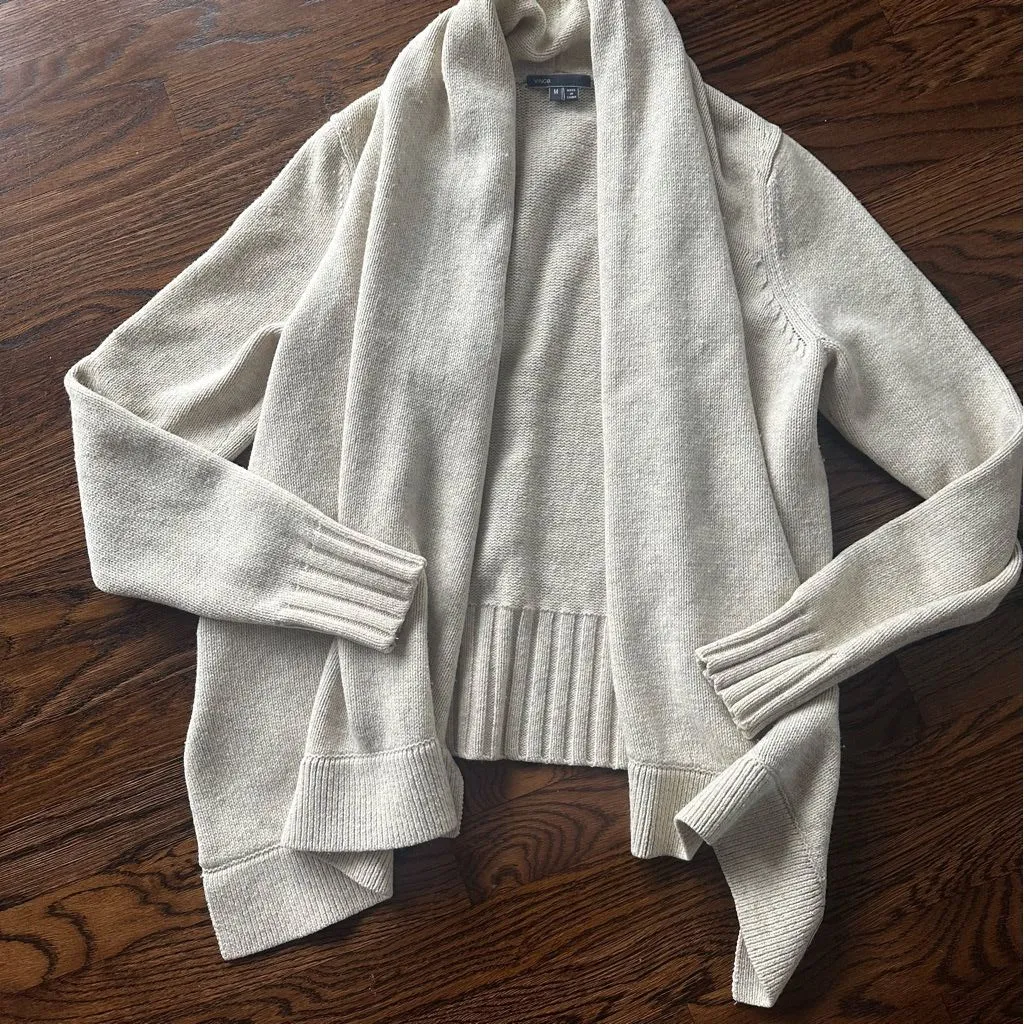 Vince Soft Cream Open-Front Sweater - Image 2