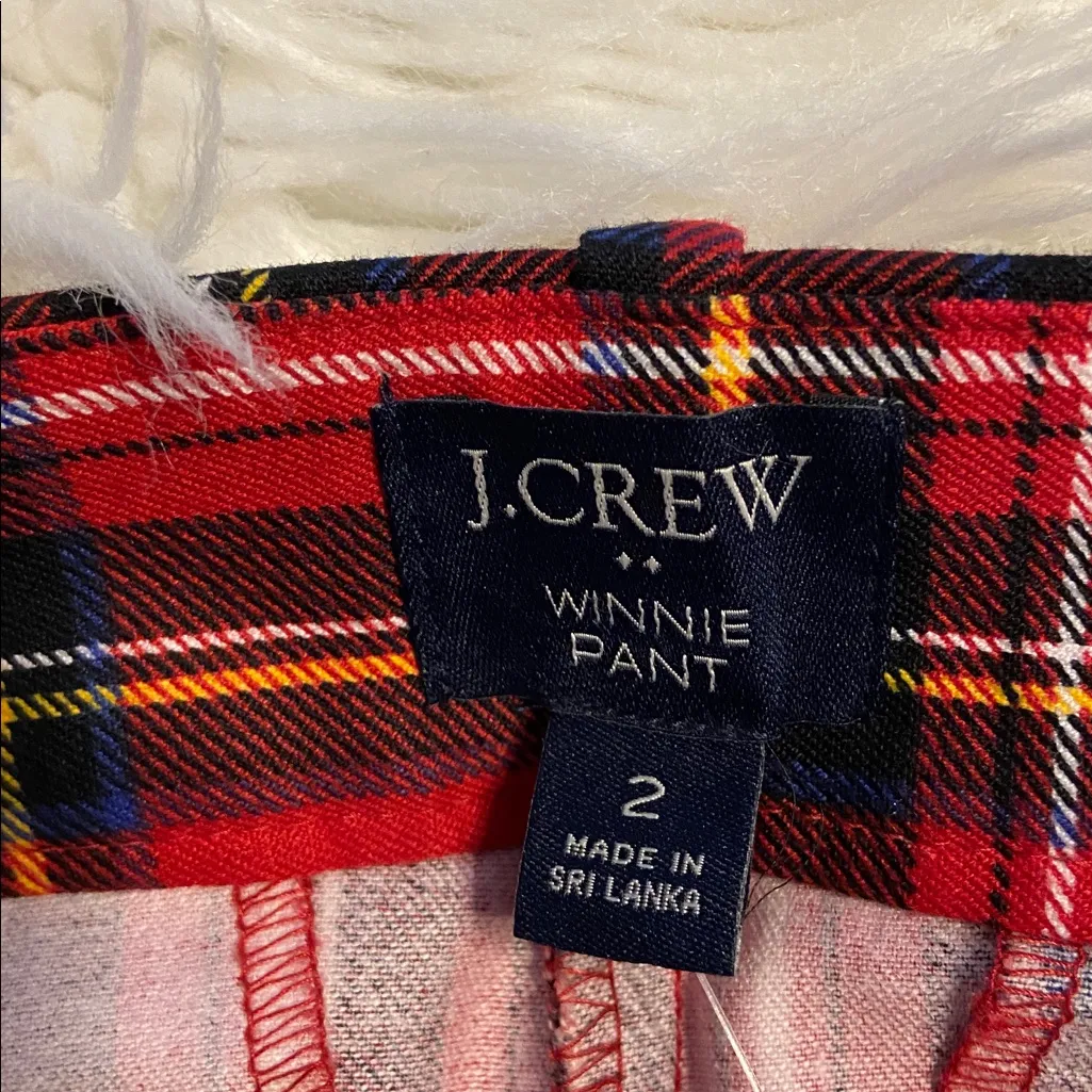 J. Crew Red Plaid Women’s Winnie Dress Pants size 2 brand new inseam 25” - Image 5