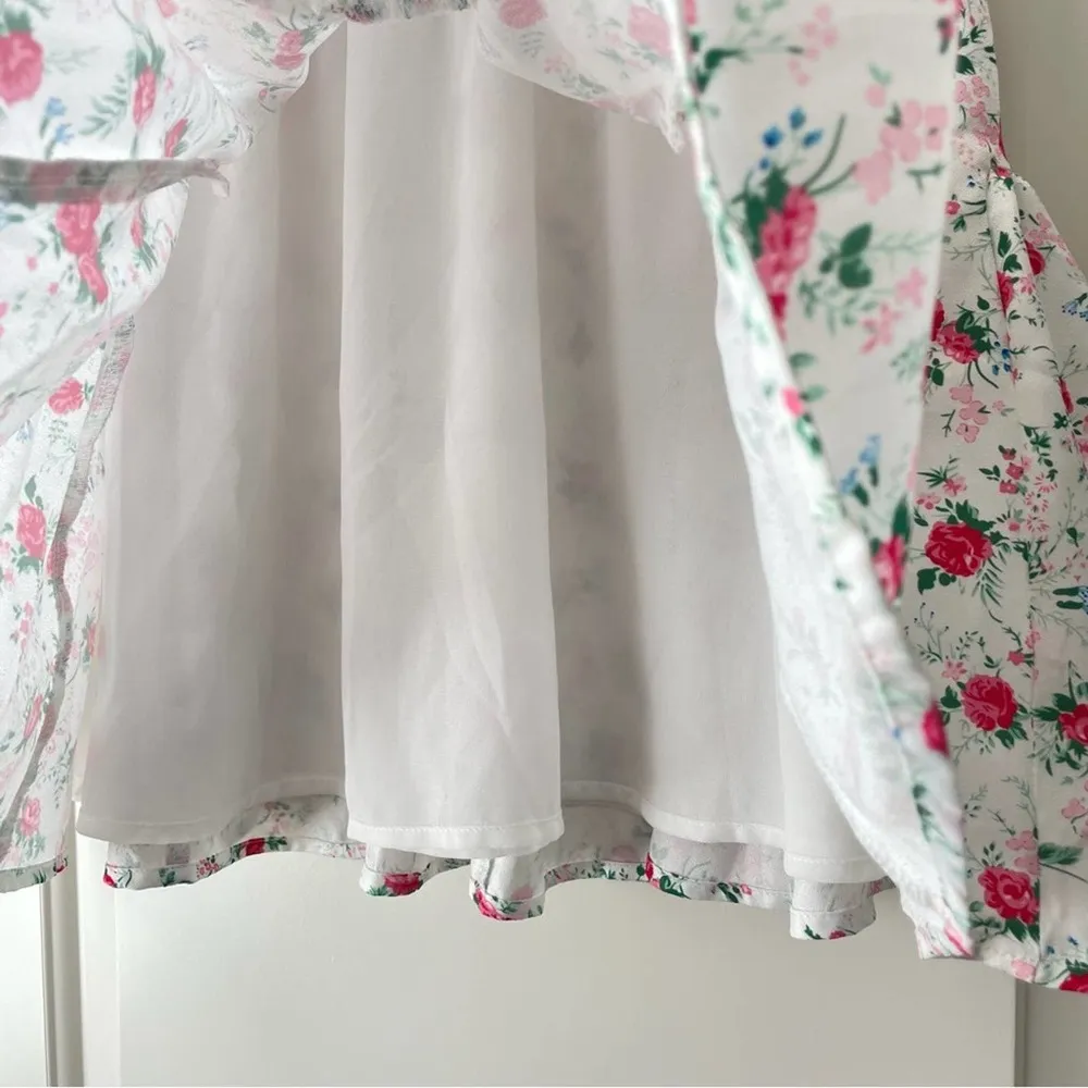 Lulus Lulu’s White Floral Tiered Mini Skirt Cute Factor NWOT Medium - Image 68