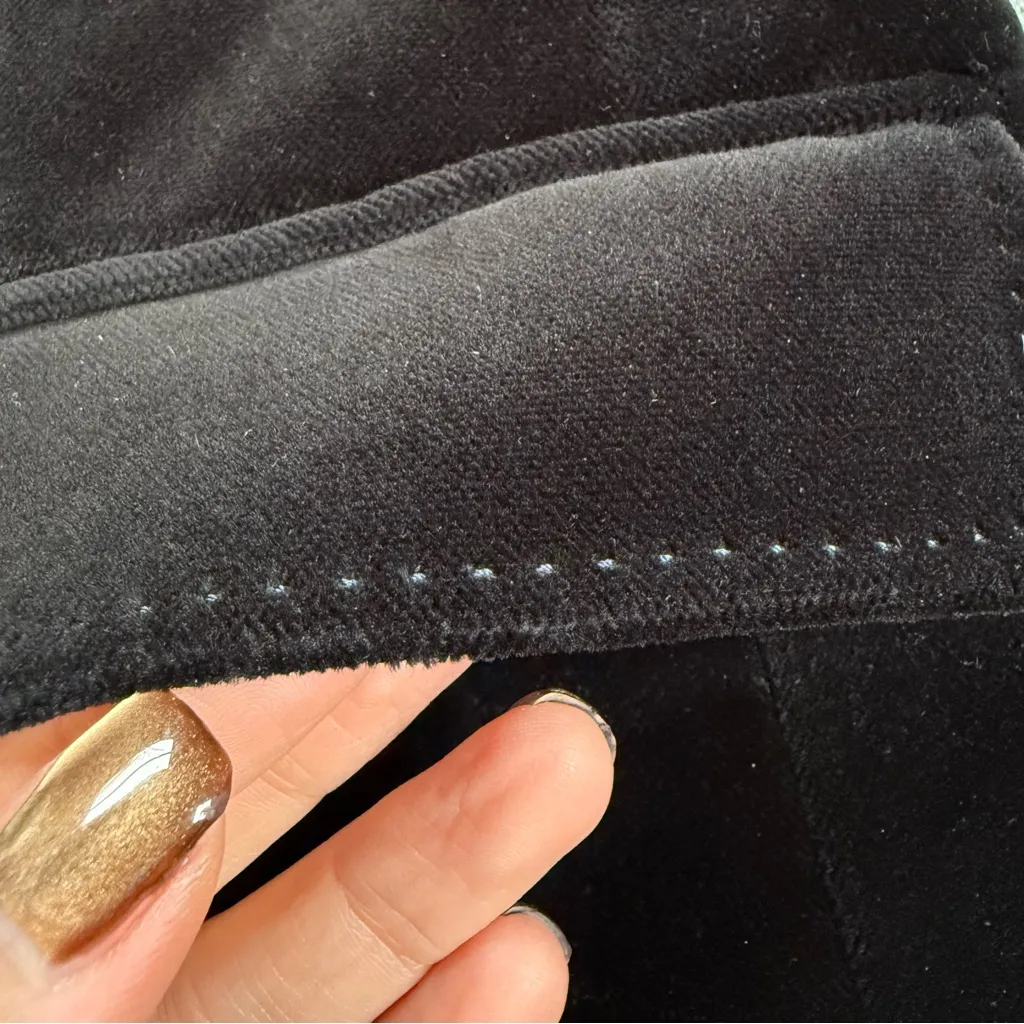 Vintage Y2K J.Crew Velvet Blazer Black Velvet with Contrast Blue Stitching - Image 7