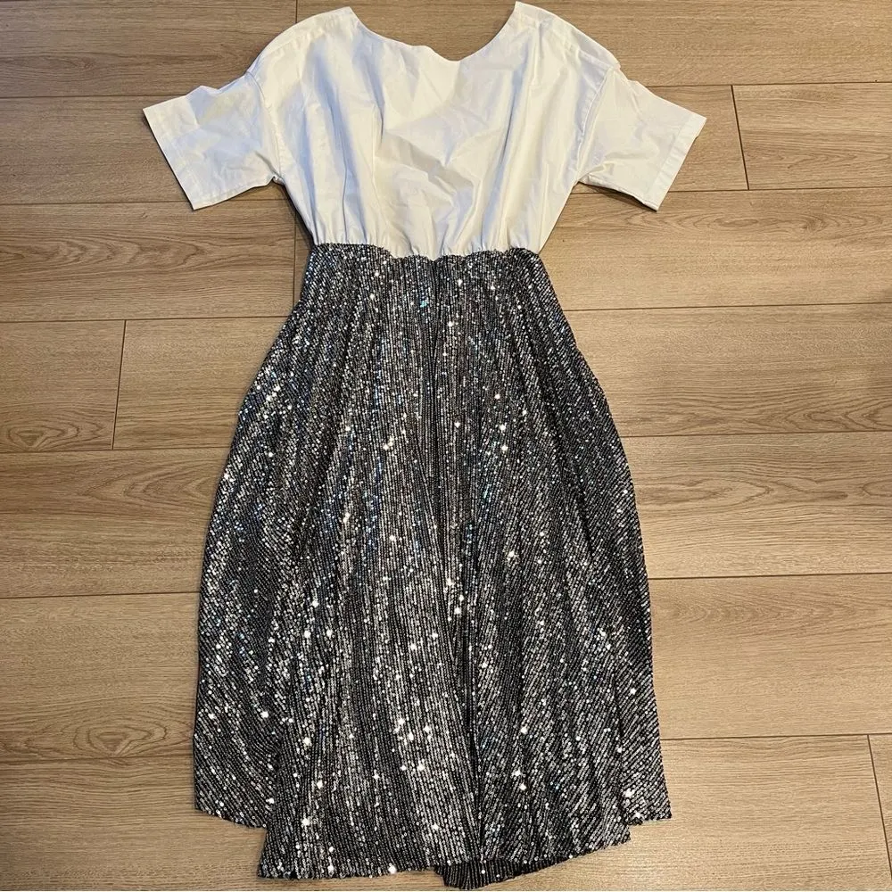 NWT Anthropologie Delfi Collective Sequin Twofer Midi Dress Size L - Image 6