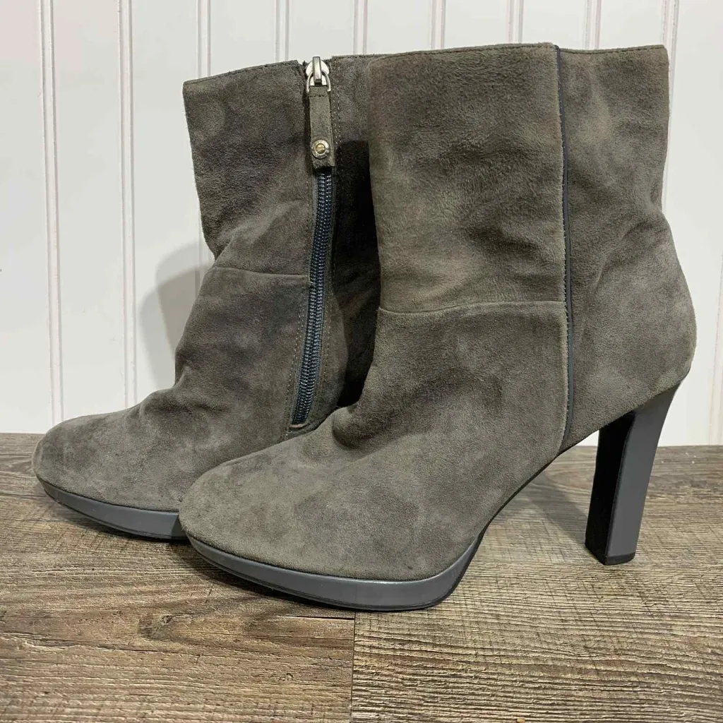 Ellen Tracy Ankle Boot Womens Dark Gray. Leather High Heel sz 9 - Image 2