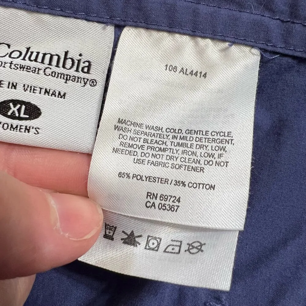 Columbia Womens Outdoor Hiking Shorts Blue Lightweight Summer XL - Image 11