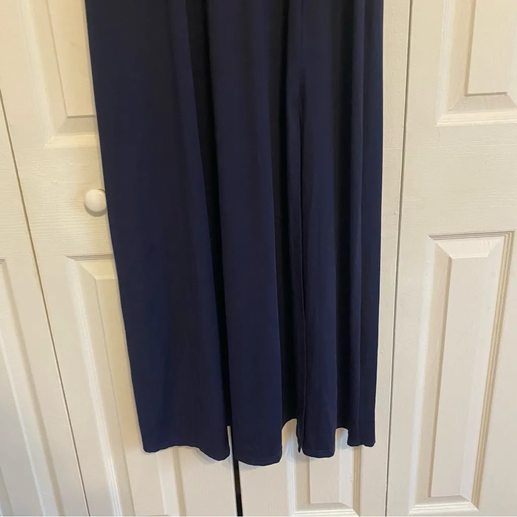 Anrabess Dress Large Navy Blue V Neck Maxi Full Length Gown Classic Event - Image 5