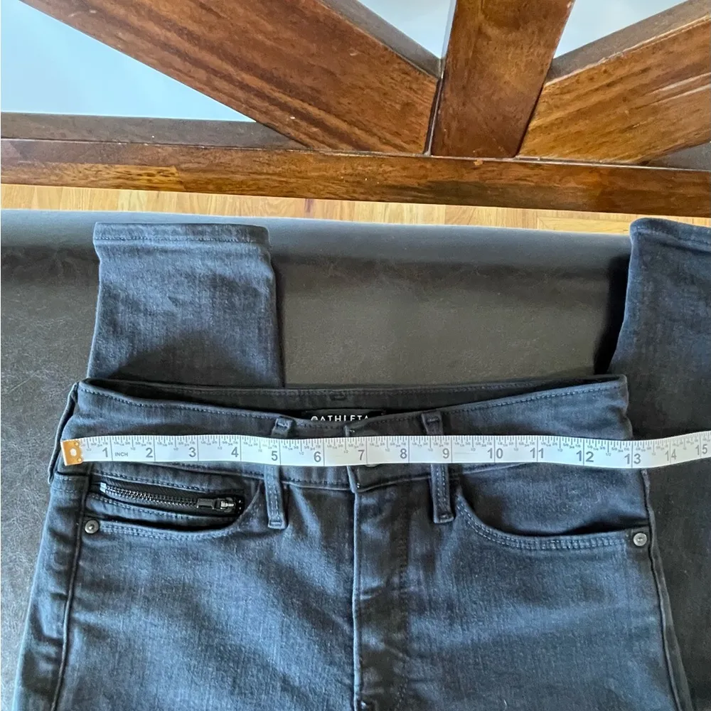 Athleta SIze 2 Tall Black Denim Skinny Jeans rocker concert emo street wear - Image 6