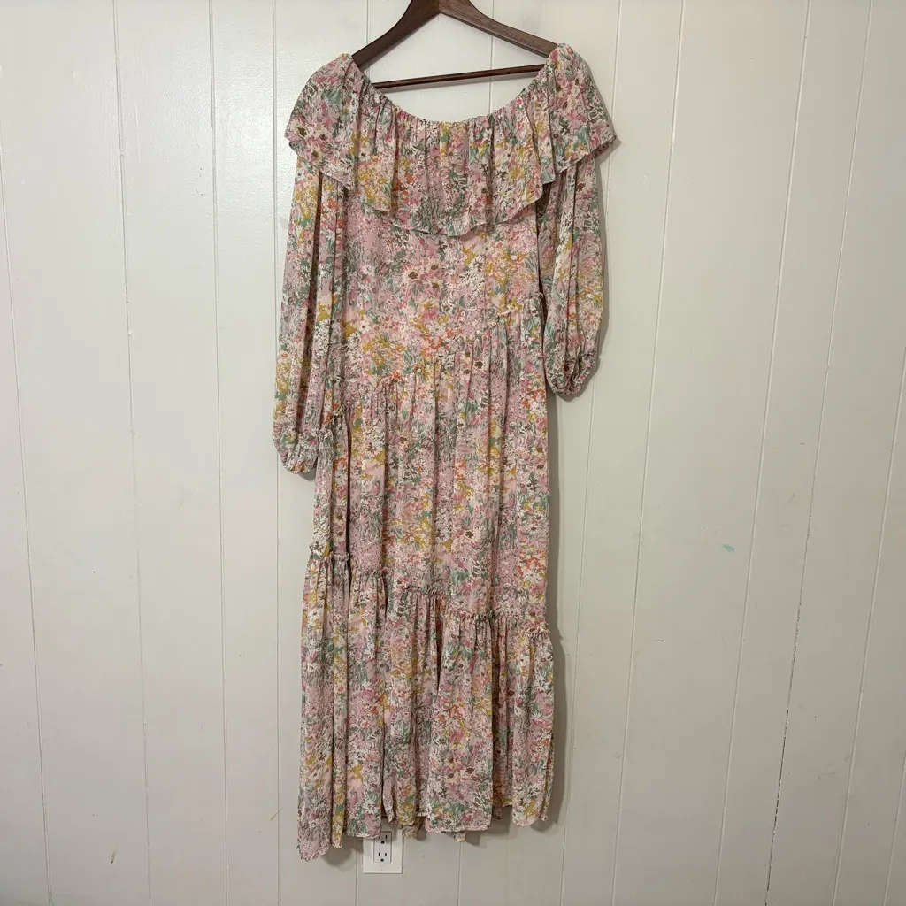 ASTR The Label Kaylini Floral Maxi Dress Pink Multicolor Size M - Image 9