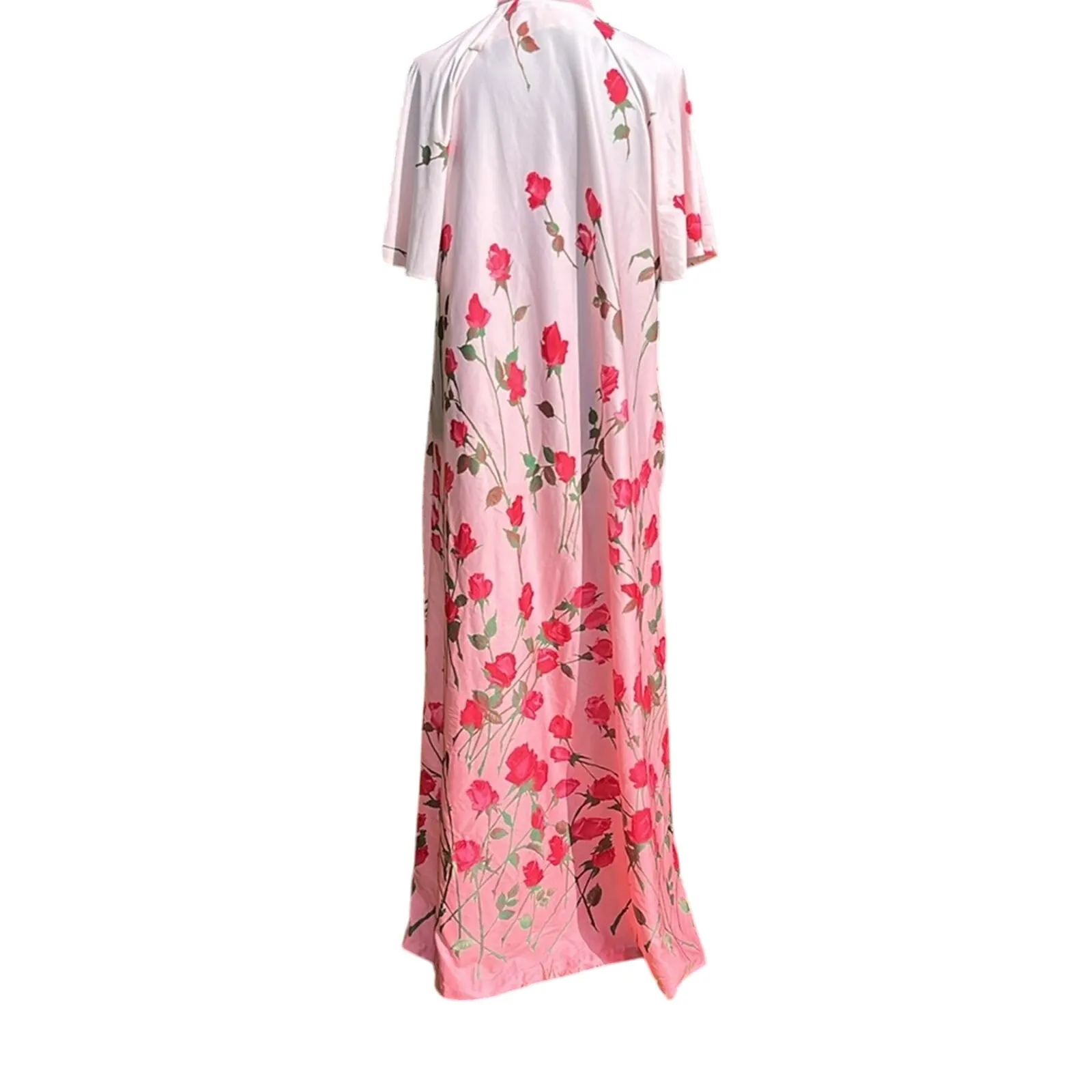 Fabulous Vintage Floral Rose Pink Robe Loungewear House Dress - Image 7