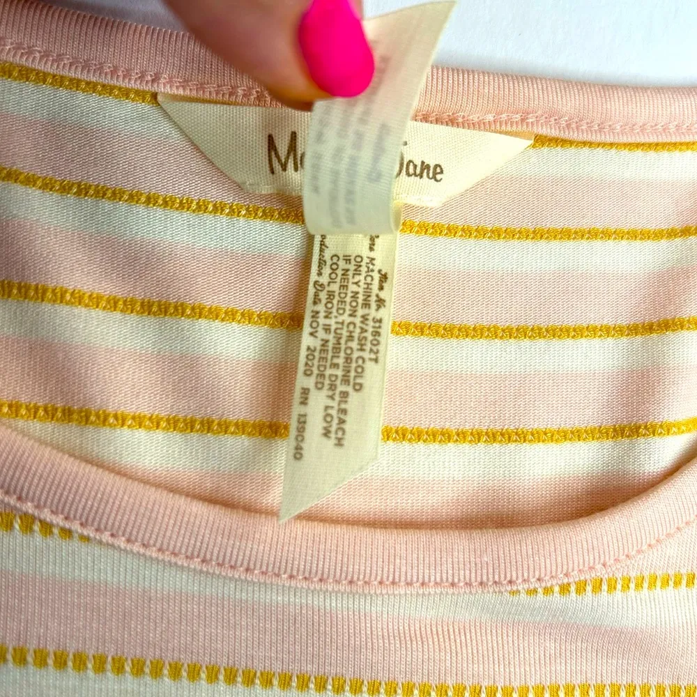 Matilda Jane Womens Sz Medium Peplum Top Dream Chasers True Friend pink/yellow - Image 4