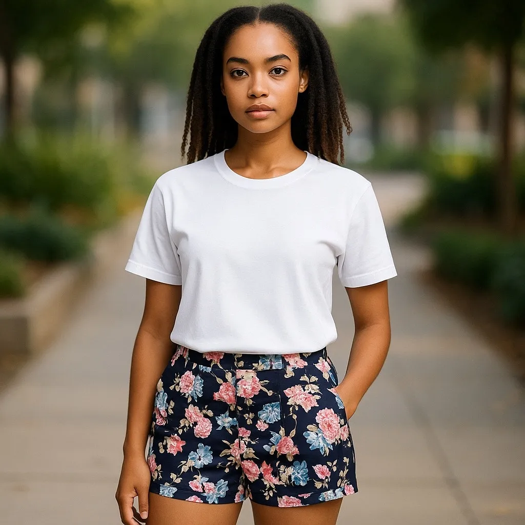 5/$65   Old Navy Womens Shorts Sz 16 Navy‎ Blue Pink Tan Floral Shortie - Image 2